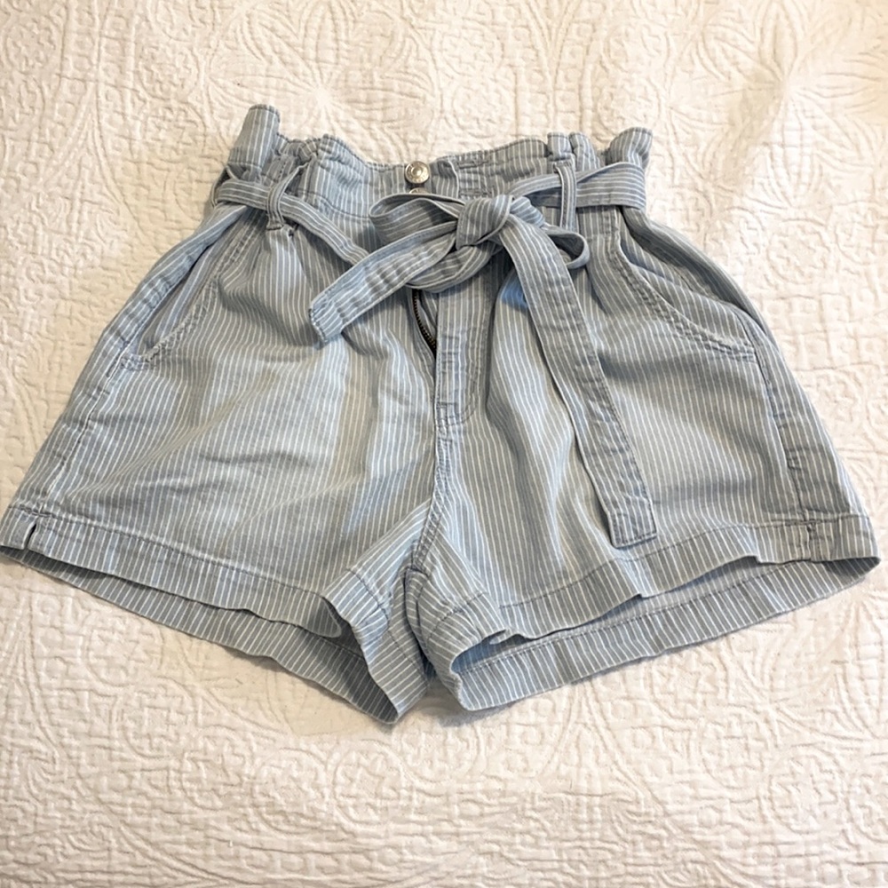 High waisted striped shorts